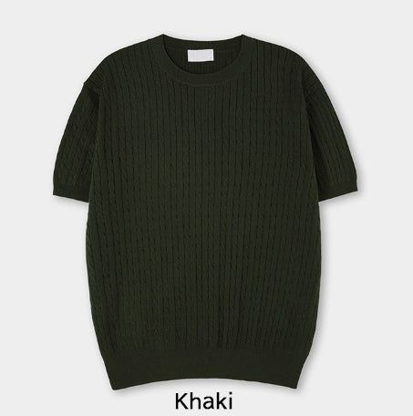 Roel Cable Round Short Sleeve Knit