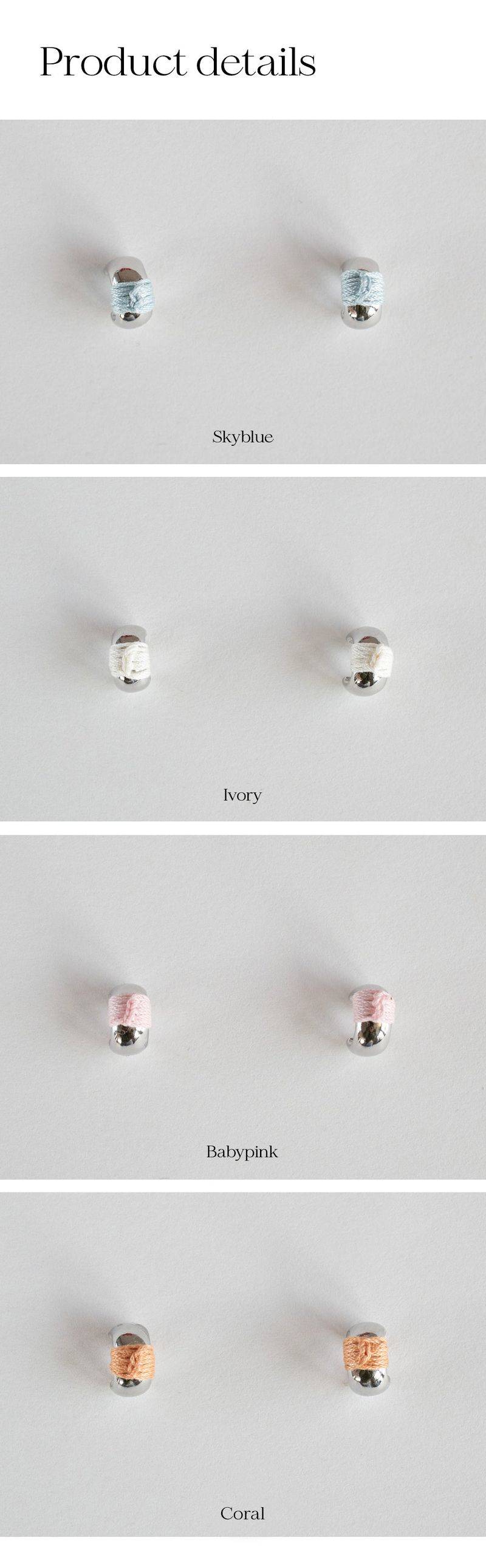 Color point mini curve 'silver' earring (4colors)