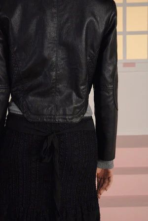 Bella leather jacket - black
