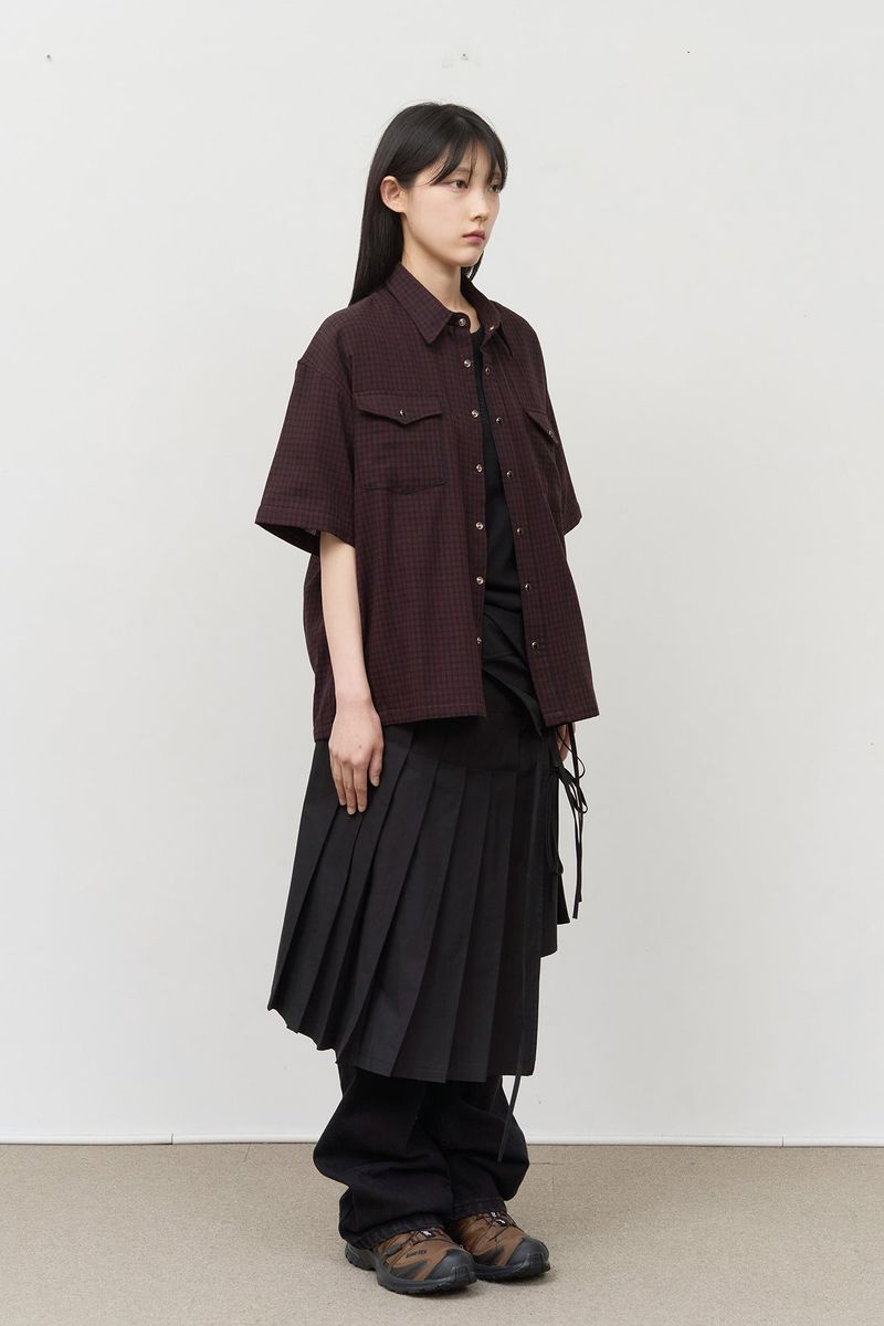 (W) Has Pleats Wrap Skirt