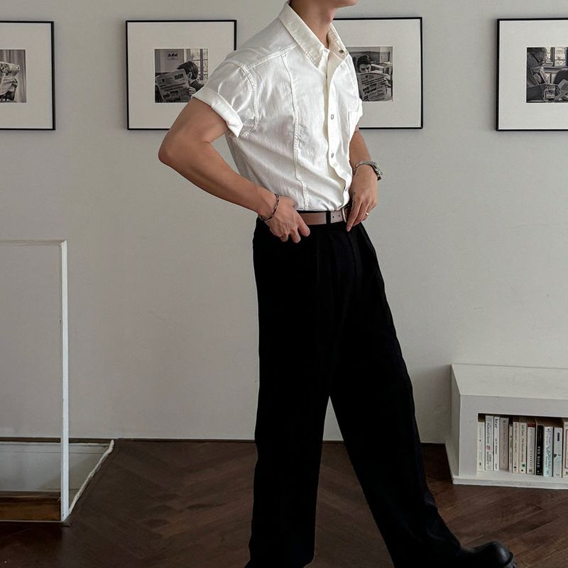 ASCLO Cooling Two Tuck Wide Slacks (2color)