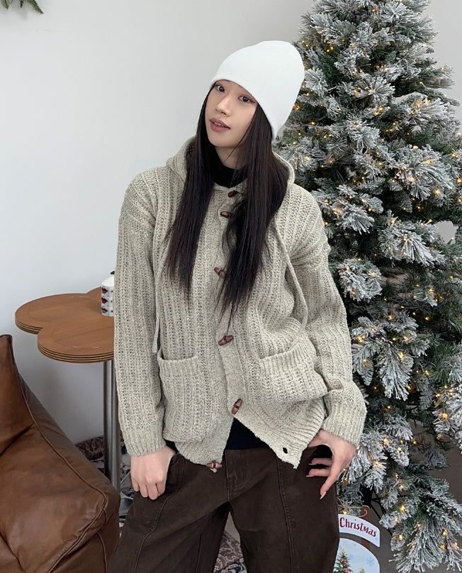 Ender Toggle Hooded Knit Cardigan