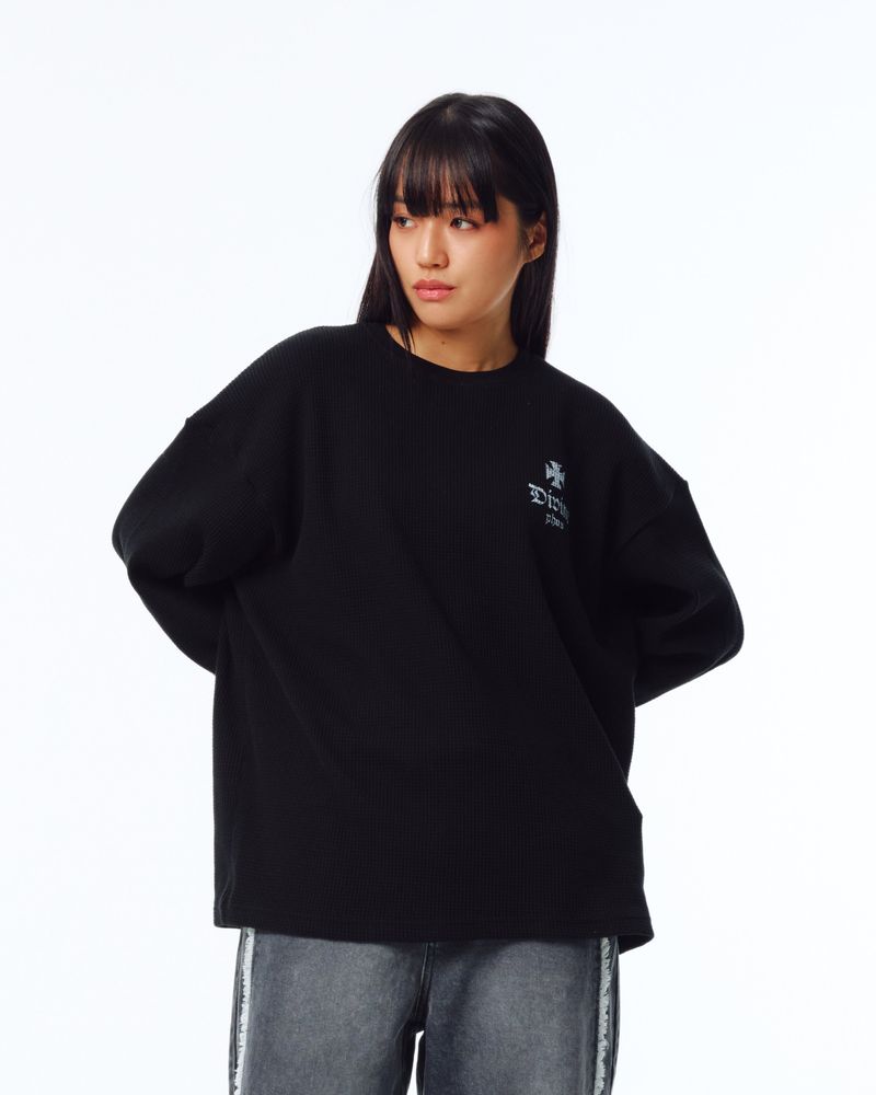 Divine Waffle Long Sleeved/Black