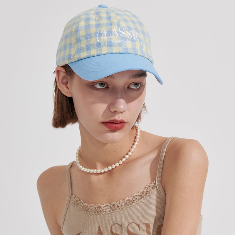 Classic check Ball-cap [Light blue]
