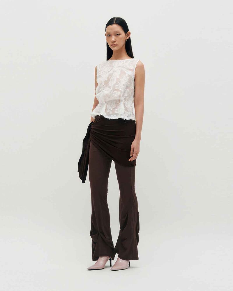 Layered Wrap Tie _ BROWN
