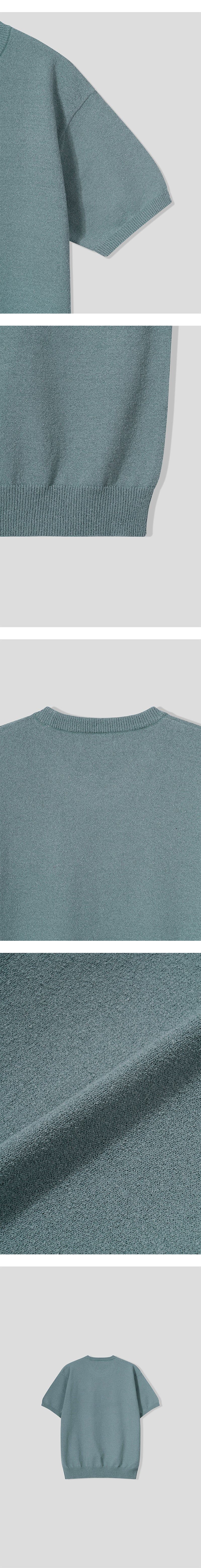 [S/S] Boucle round neck half knit(6color)