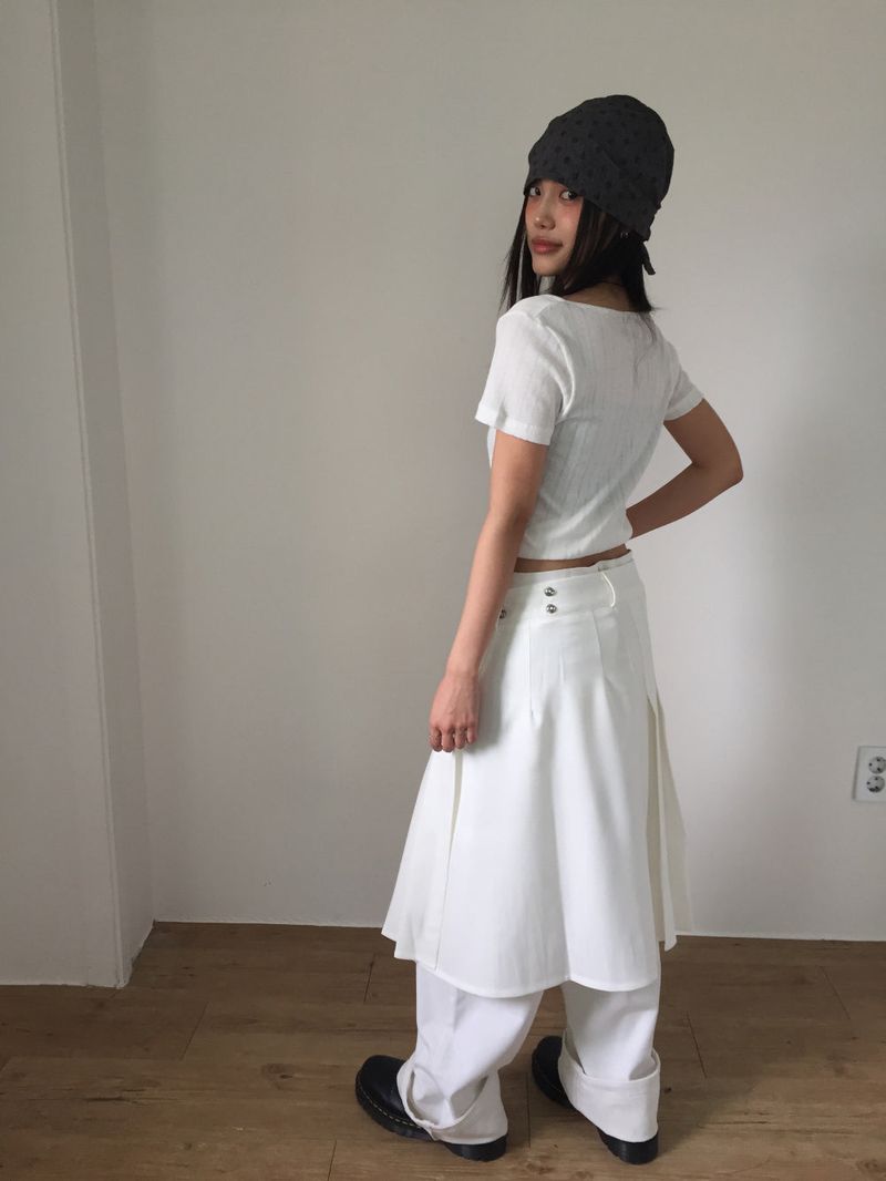 Pocket Layered Wrap Skirt (2color)