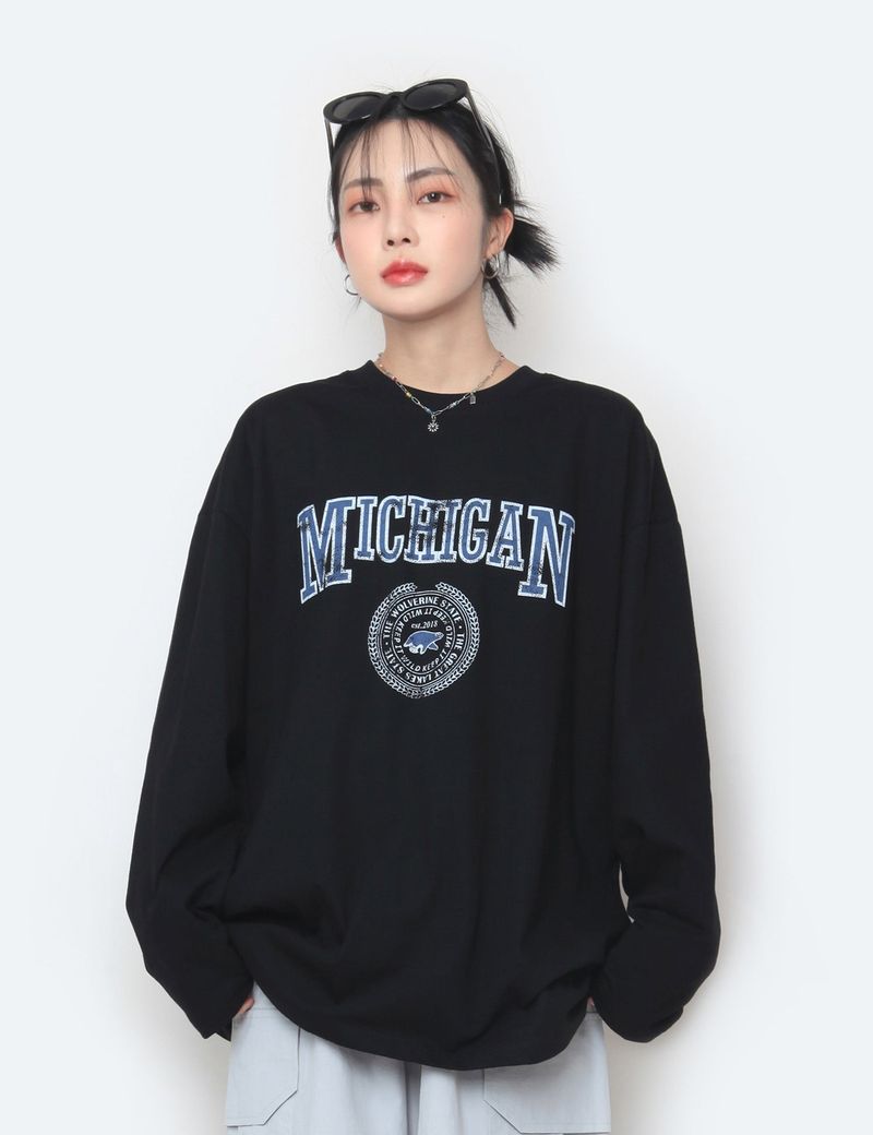 nutellike(ヌテールライク)の「Michigan Printed Long Sleeve T-Shirt(Tops)」