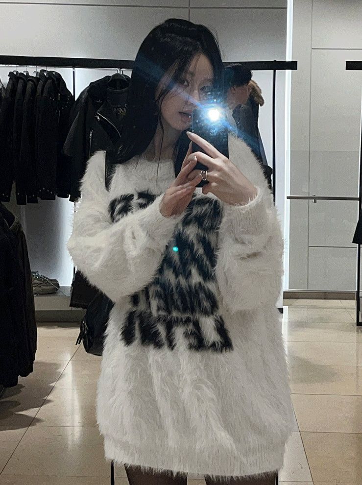 Snow Fluffy Angora Knit