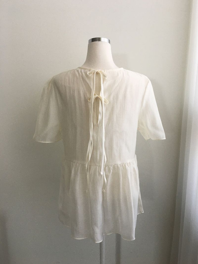 Sheer back ribbon blouse