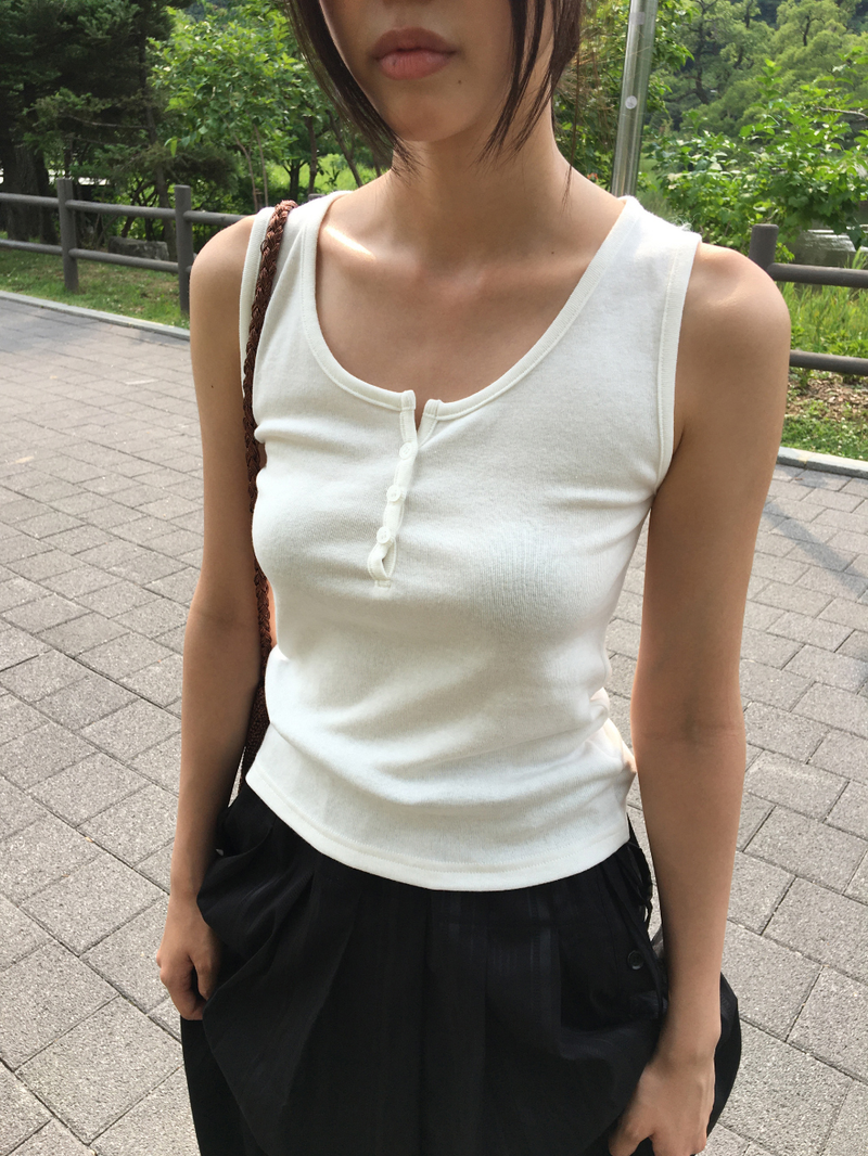 ログヘンリーネックスリーブレストップス (5color)