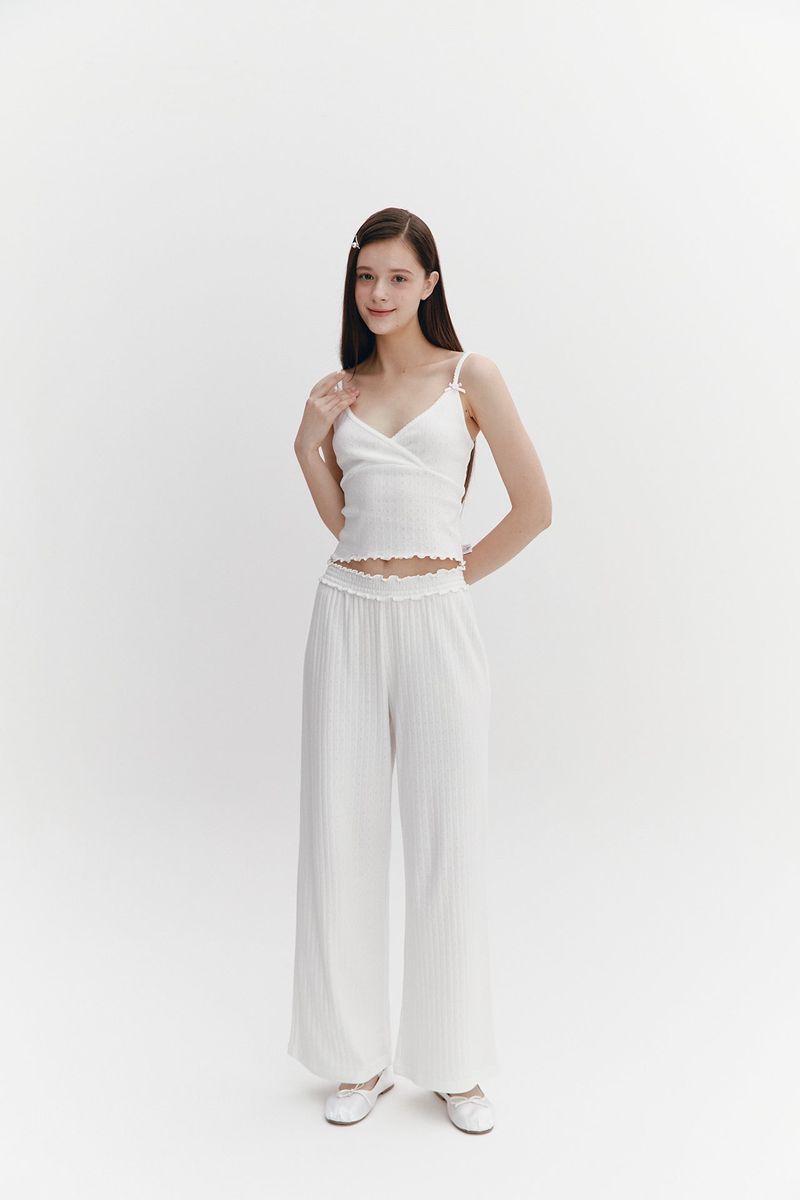 Wave Frill Pants Ivory