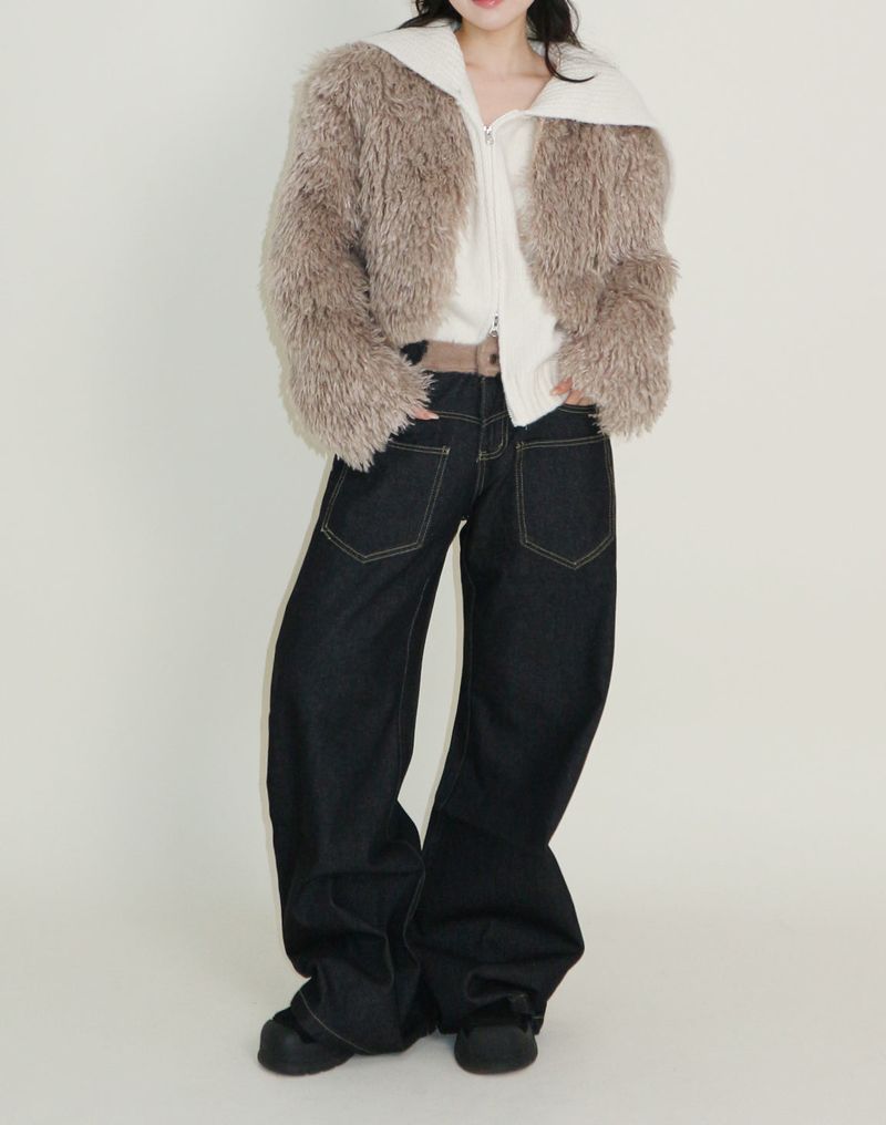 Angel Hairri Fur Bolero Short Jacket (Semi Cropped Jacket)
