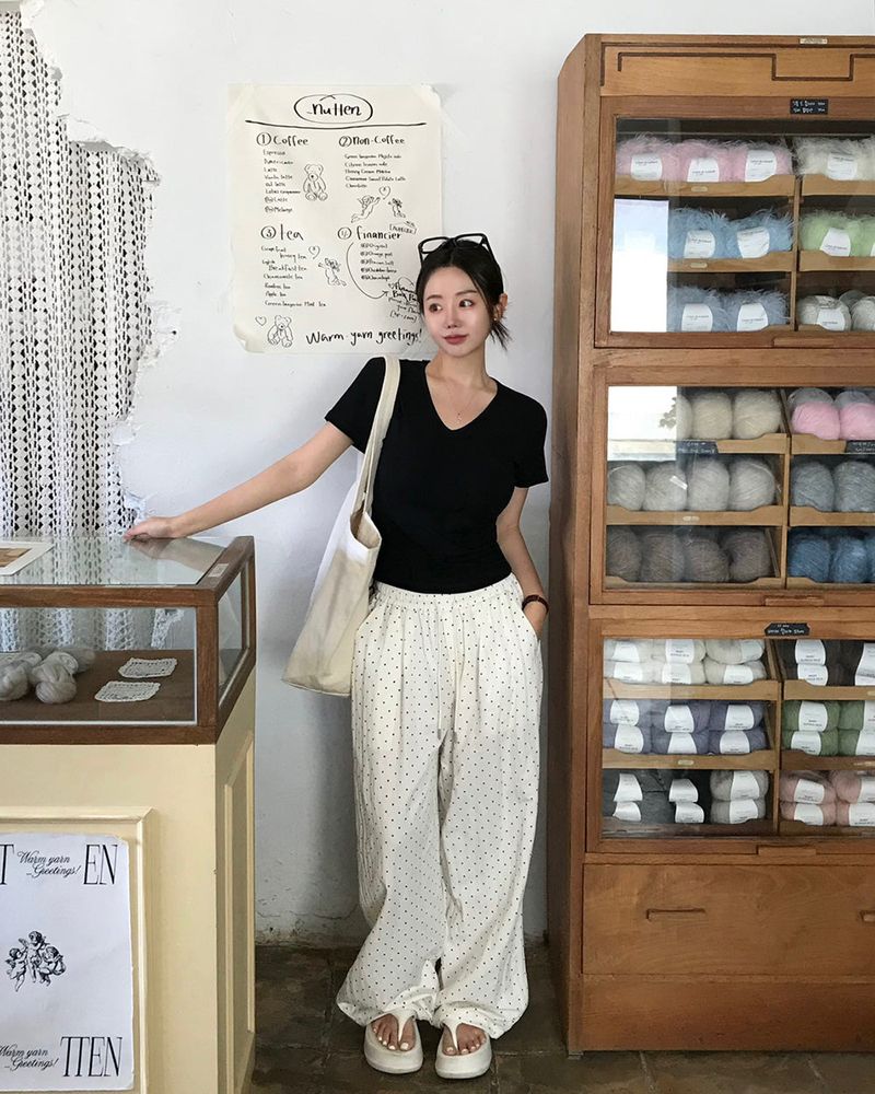 [MADE] Dot, Pintack Wide Pants