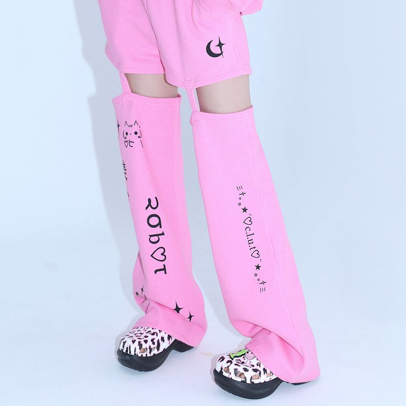0 7 cut out emoji pants - PINK