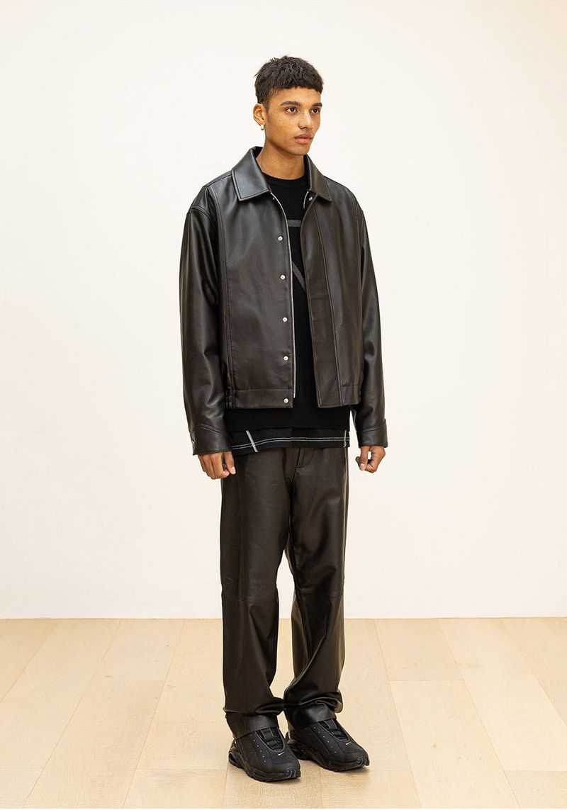 LAMSKIN OVERFIT BOMBER JACKET