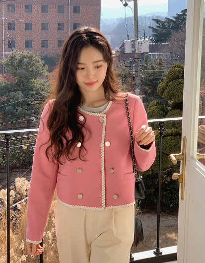 [SHOPPERMADE] Wave Line Double Button Jacket (3color)