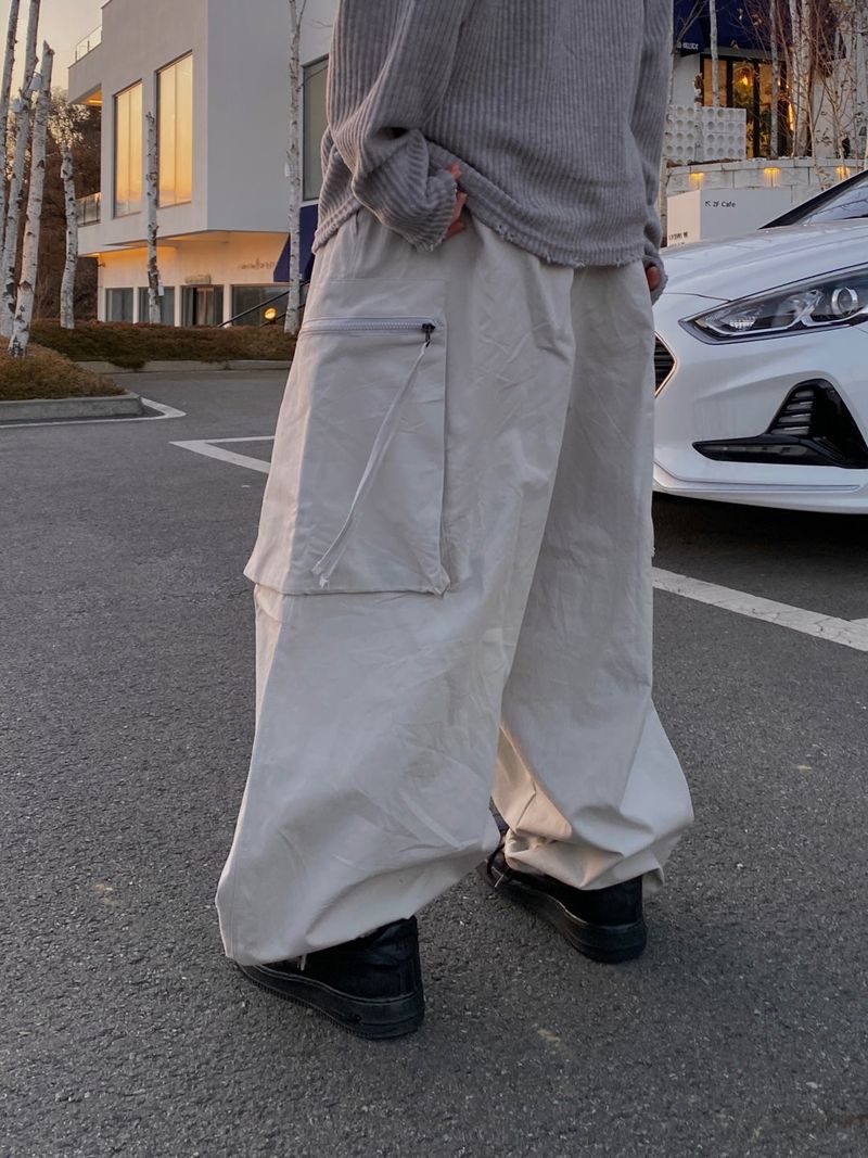Double Zip Wing Cargo Balloon Pants 2C