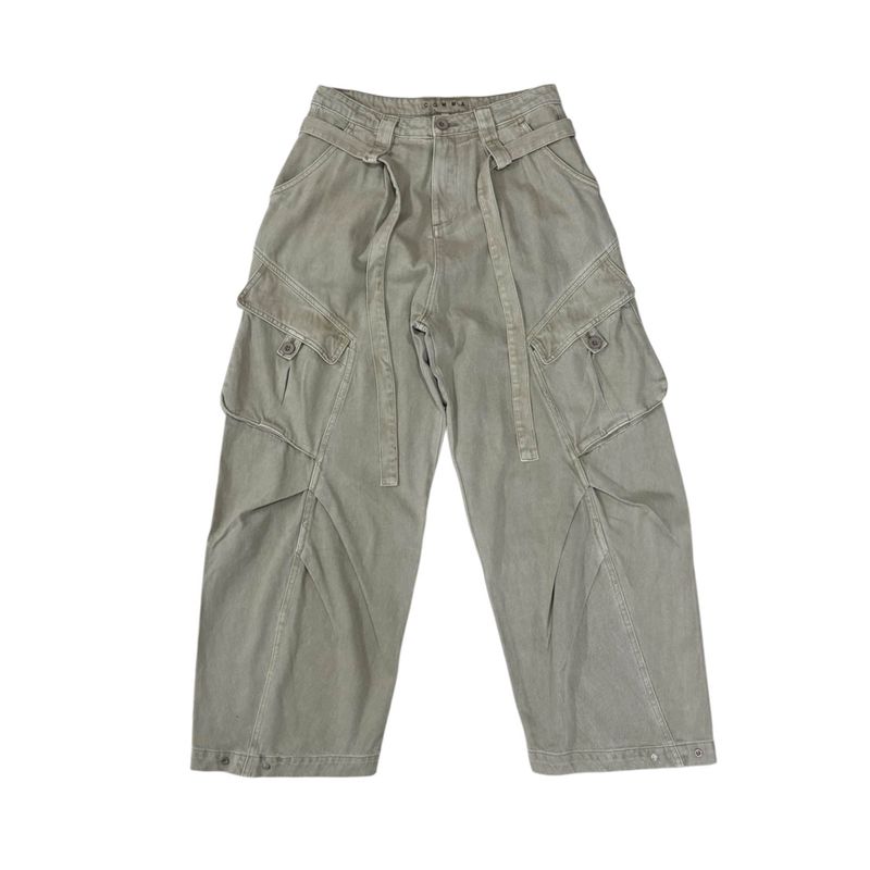 Belted dying cargo pants