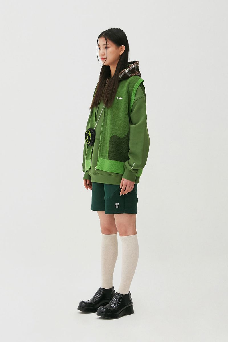 Reverse Bear Patch Shorts_Green