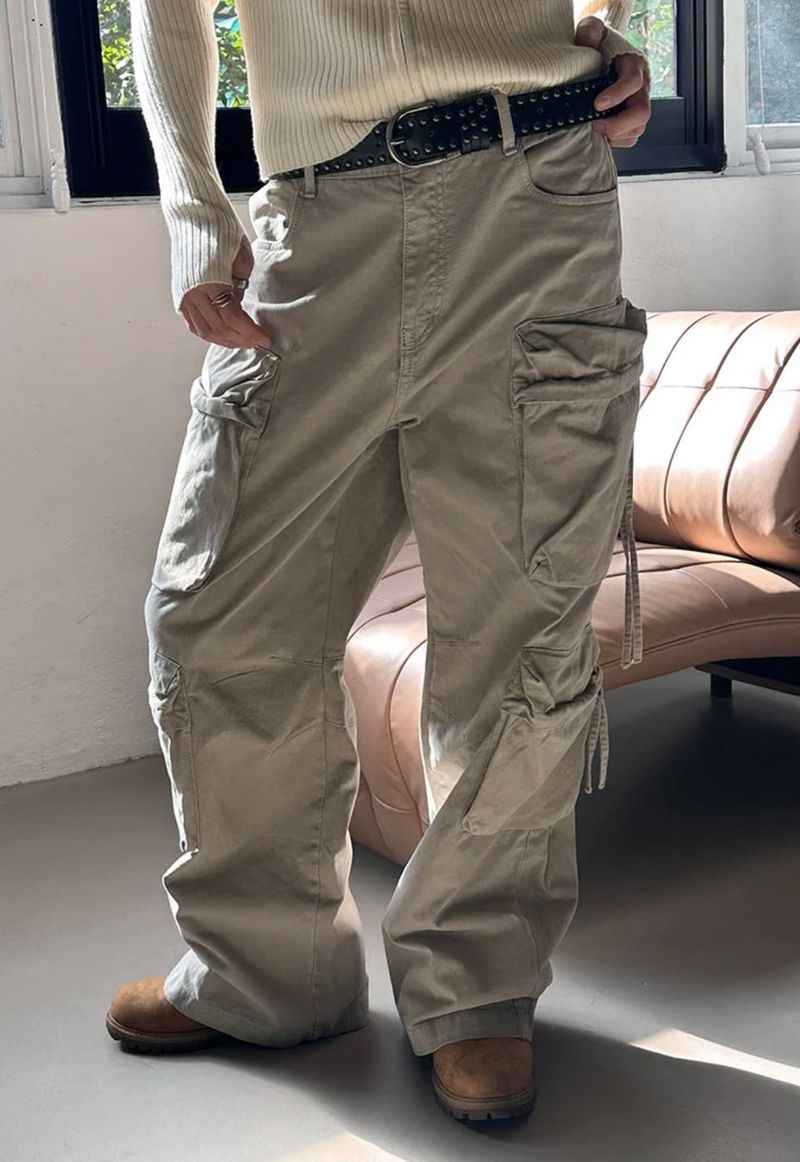 [Unisex] Dyeing string multi cargo pants(3color)