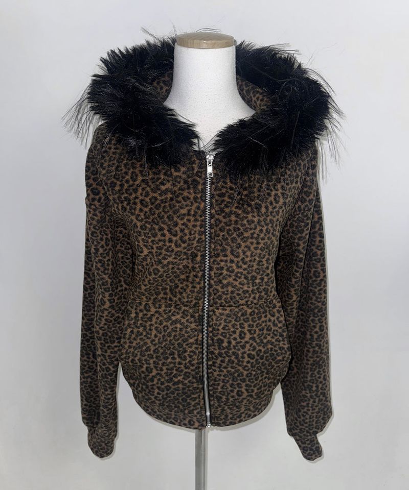 leo fur zip-up (2colors)