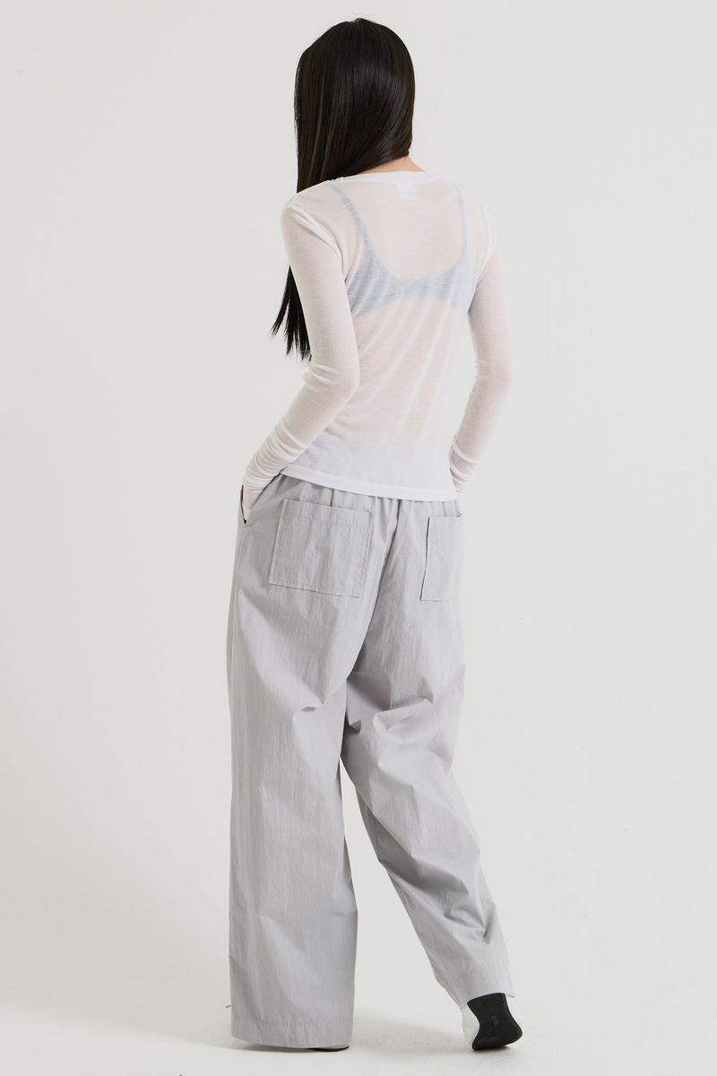 French Wool Tencel Long Sleeve, White