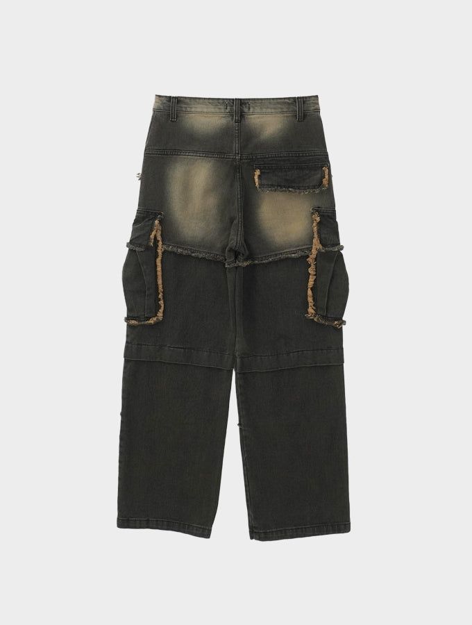 Franken cargo denim pants