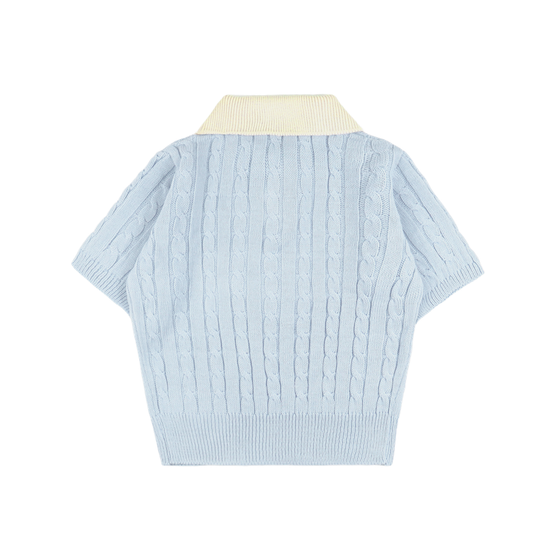 PREPPY COLLAR HALF KNIT