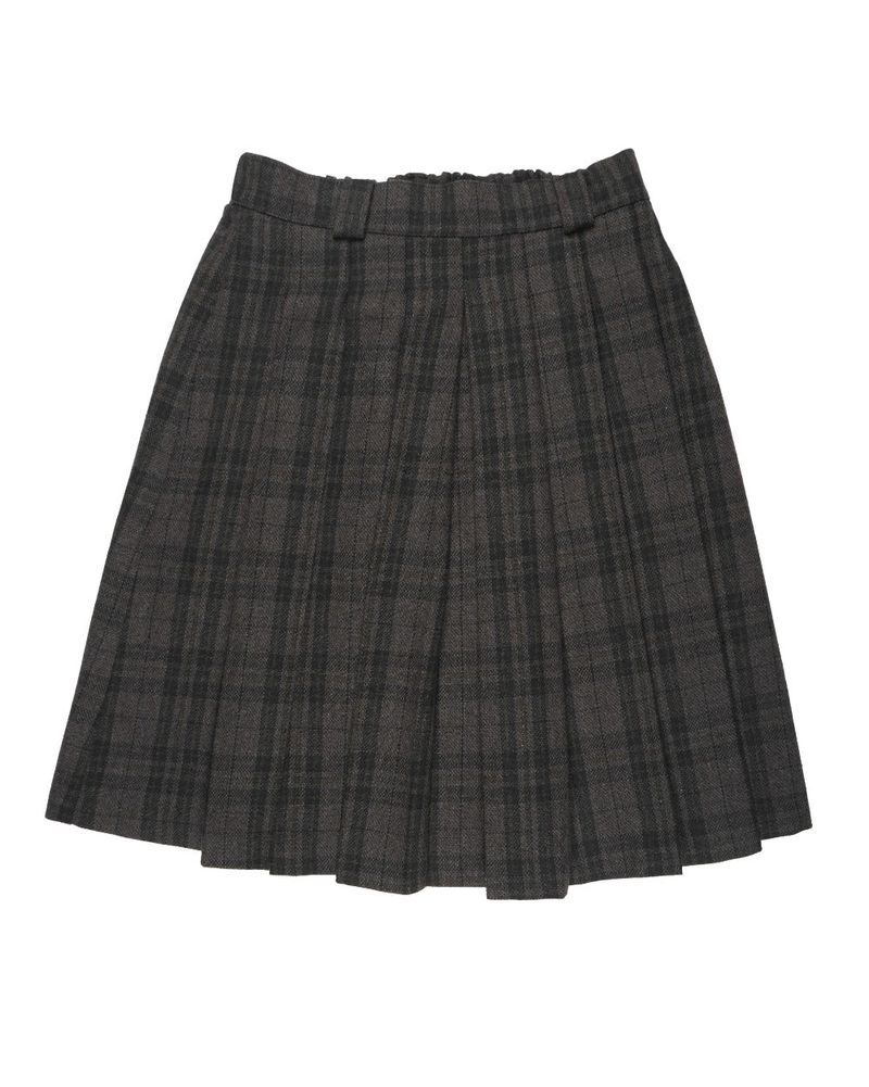  CHECK LOOP PLEATS SKIRT