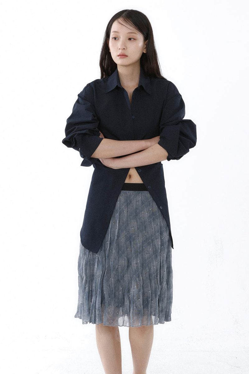 BACKLESS SHIRT_NAVY
