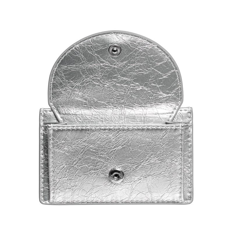 DOT Slim Pocket Mini Coin Transportation Card Wallet silver