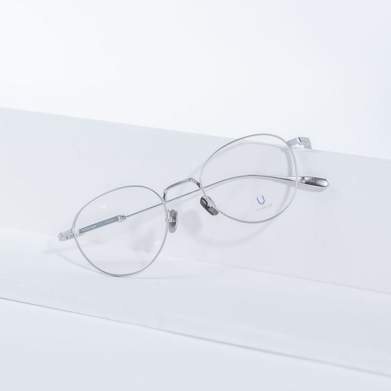 Knouun Round titanium glasses CODE. 102. C Sizzy silver