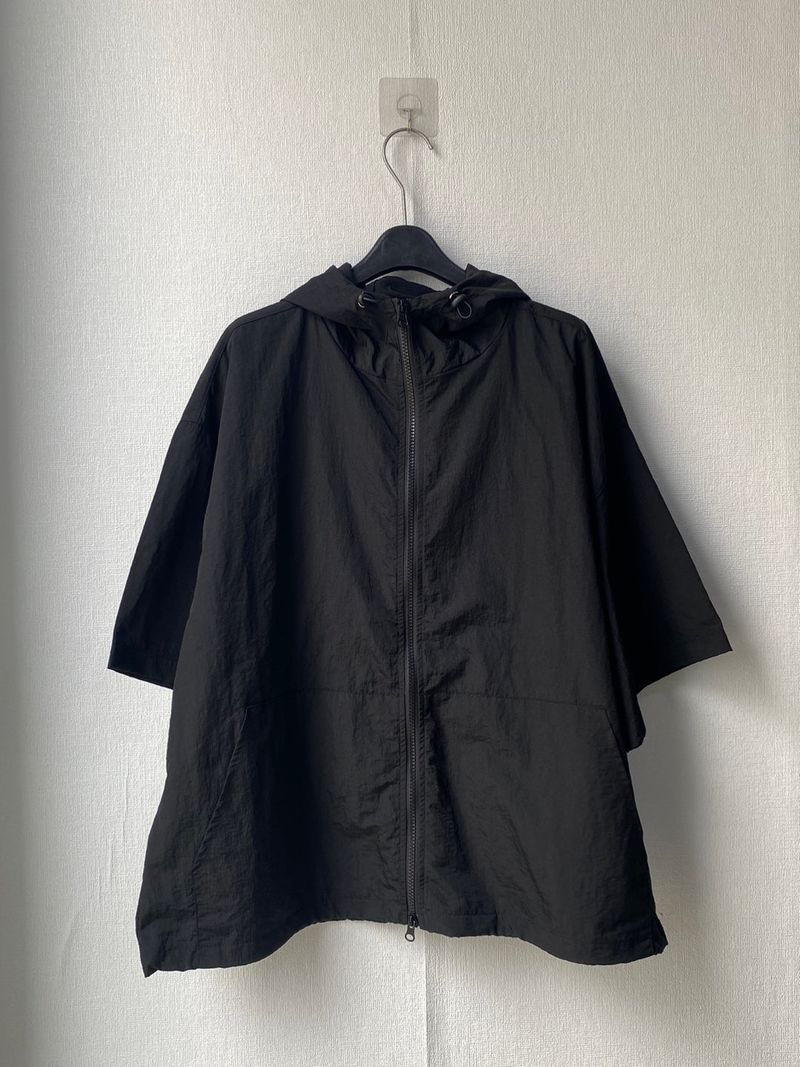 Two Way Nylon Short Sleeve Hooded Zip Up Jacket 3C