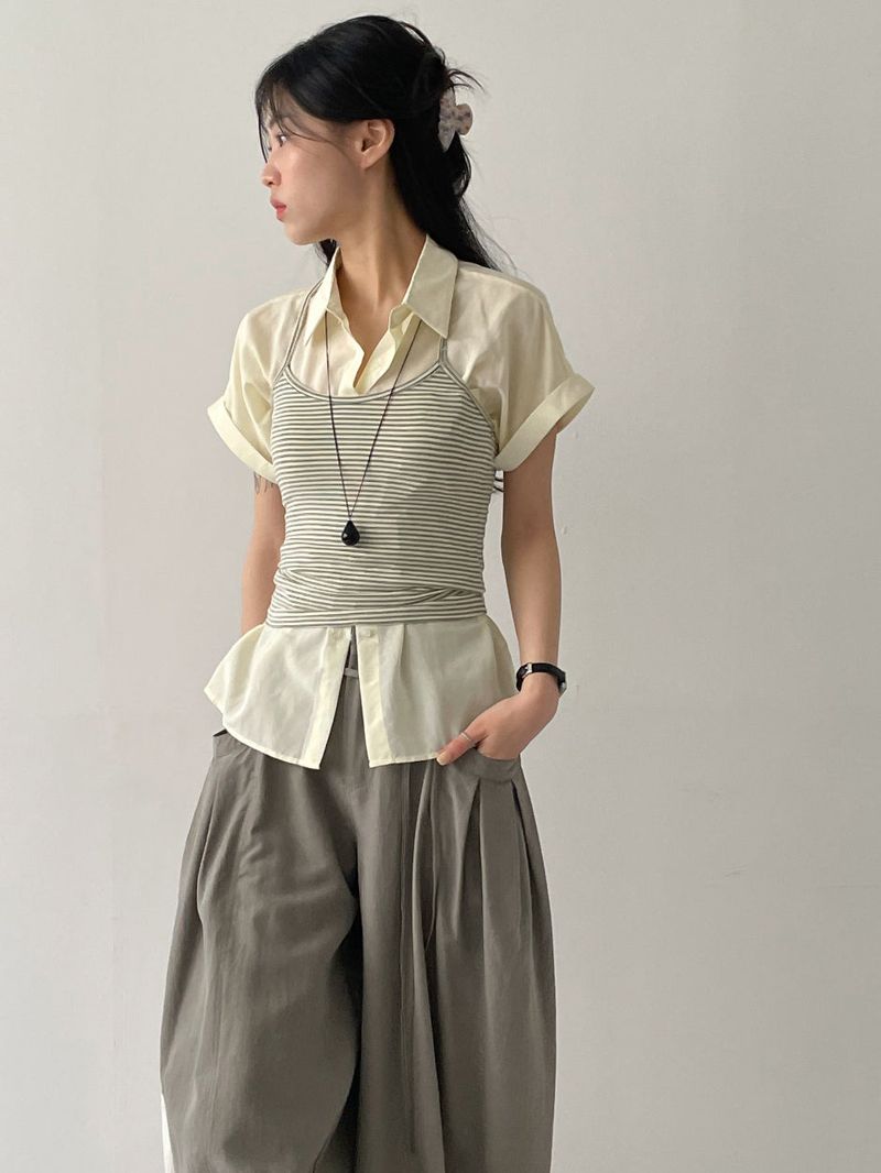 Lollipop Stripe Halter Neck Sleeveless