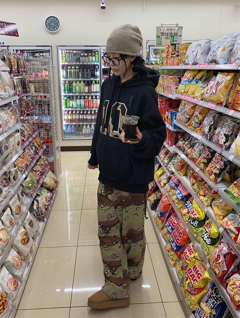 CAMO FLEECE PATCH HOOD (4C)