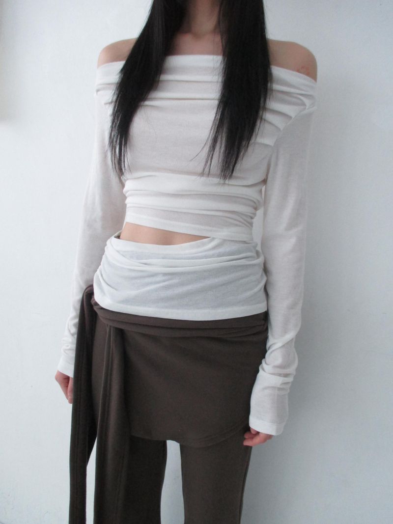 off-shoulder slit t