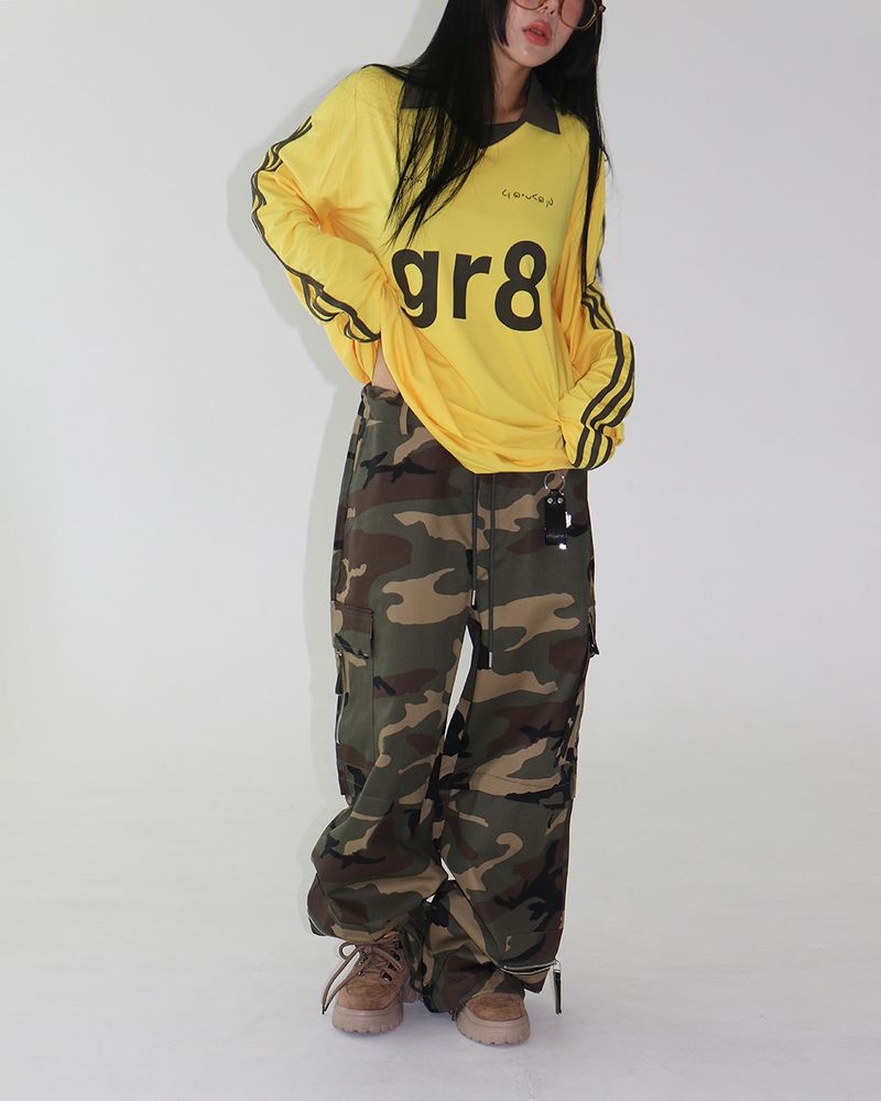 [UNISEX] Patch Military Camo Wide Pants