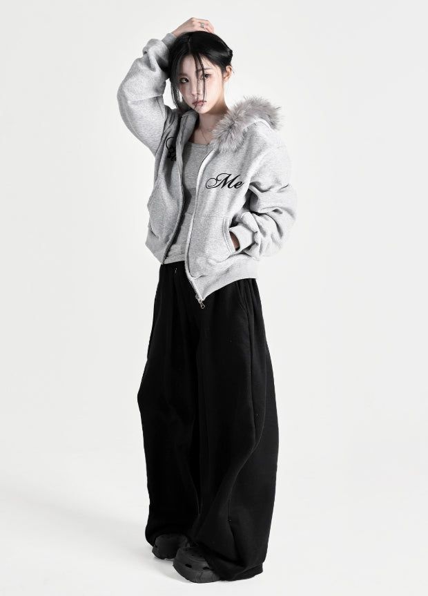 Nero Fleece Pintuck Pants