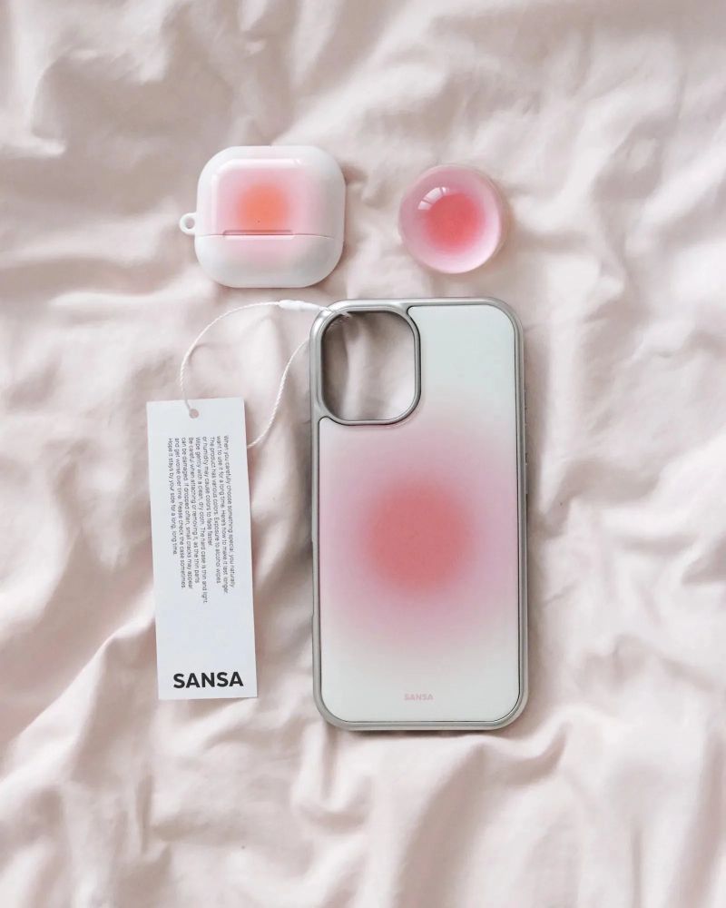 モーニング ピーチ シルバー アイフォン ギャラクシー ケース(MagSafe)