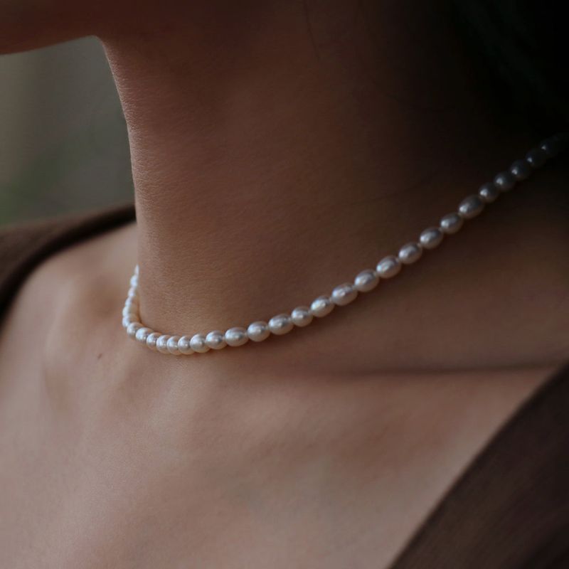 14K GOLD-FILLED RICE PEARL NECKLACE