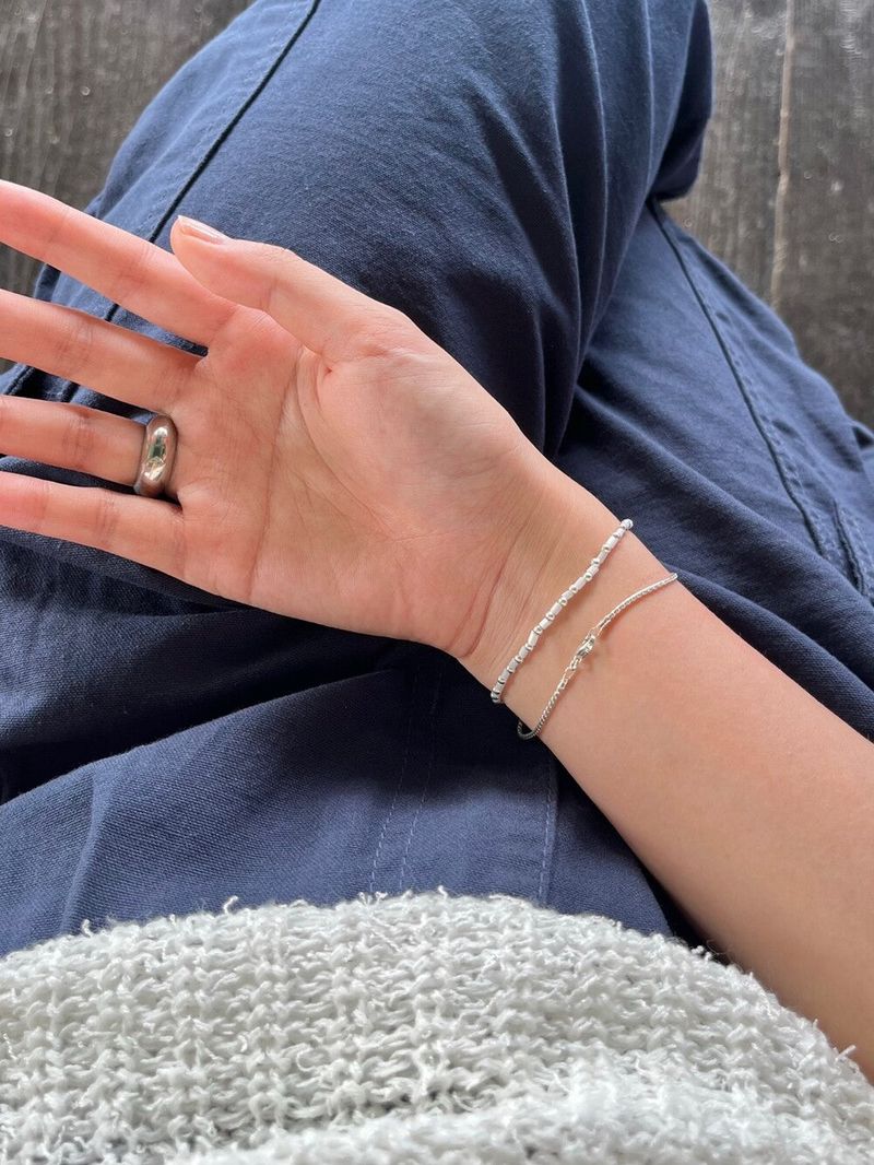 (silver925) Square beads bracelet *3color
