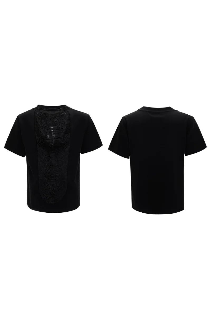 Cutout V-Neck Boxy Tee