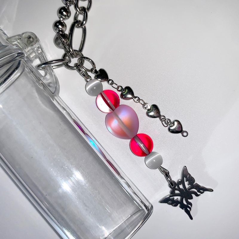 Aurora butterfly lighter case keychain
