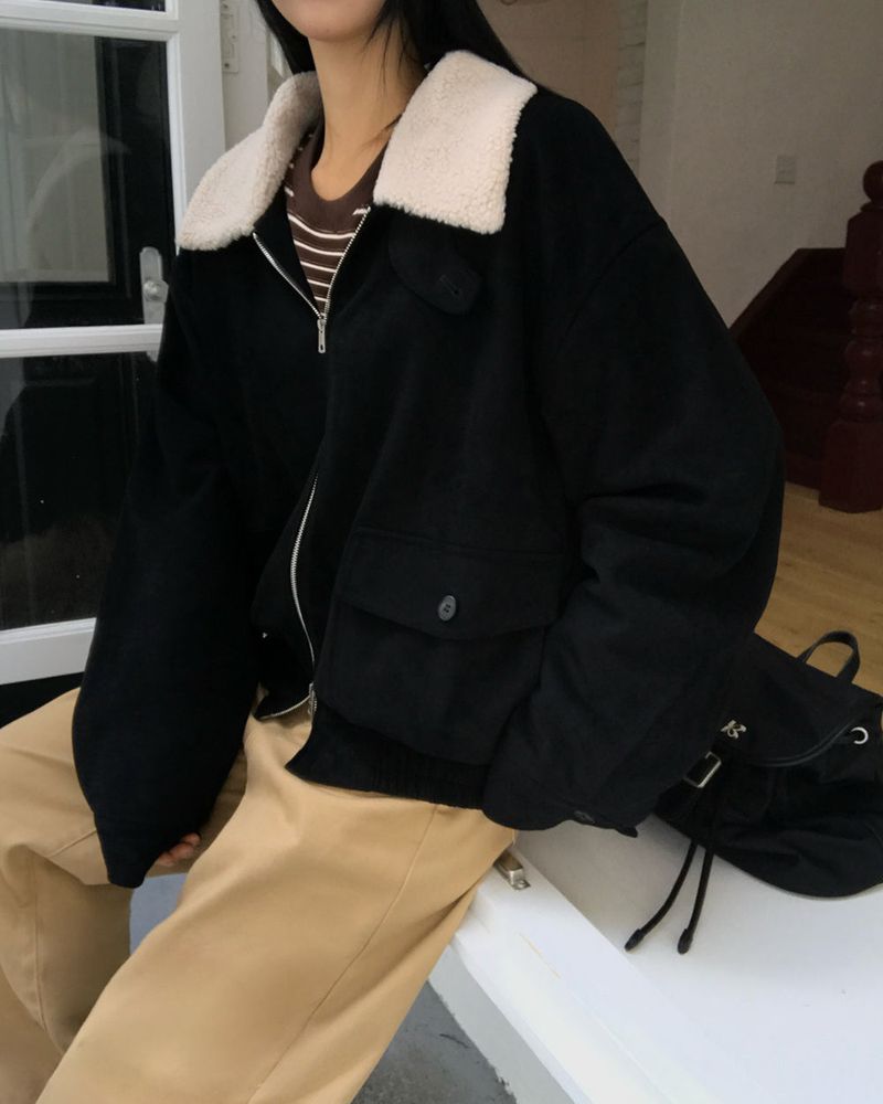 [ORIGINAL]Seren Wool Suede Two-Way Jumper