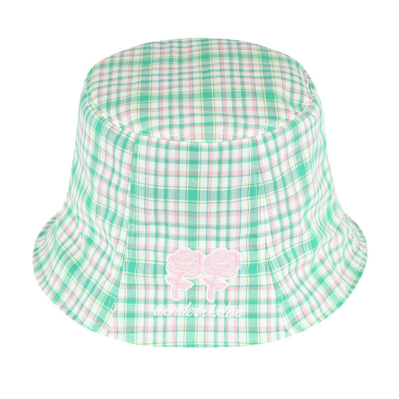 wonder visitor（ワンダービジター）の「Twin rose check bucket [Green]（Hats）」