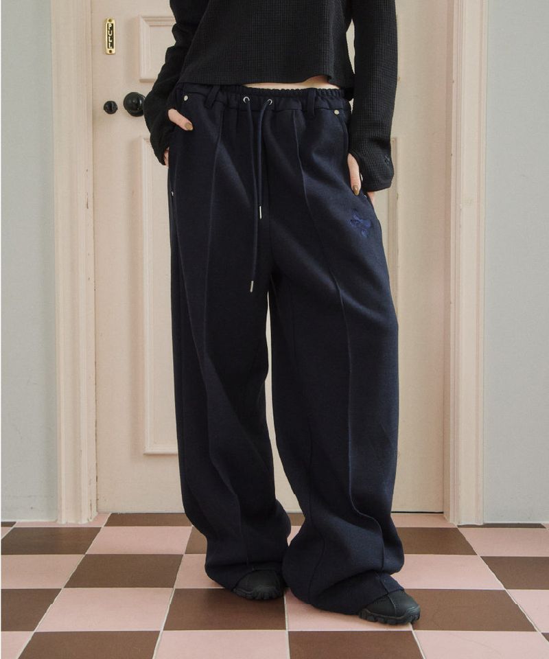 UPDRAFT（アップドラフト）の「コットンブレンドワイドトラックパンツ [ネイビー]（パンツ）」