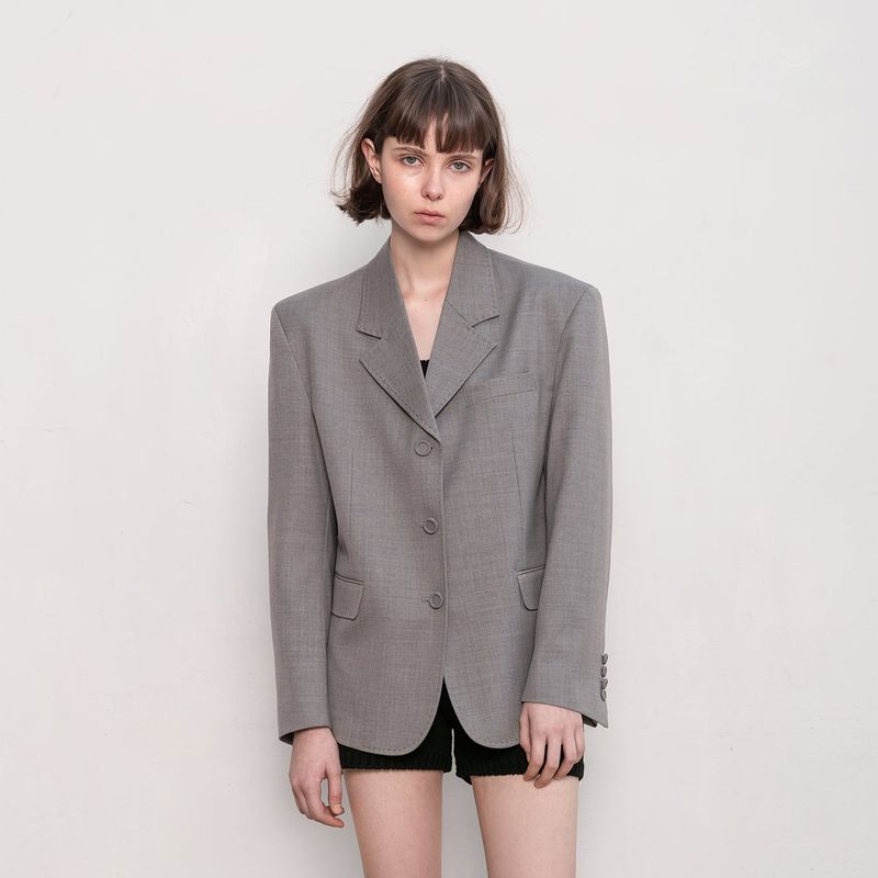 BASIC SINGLE JACKET (GREY)