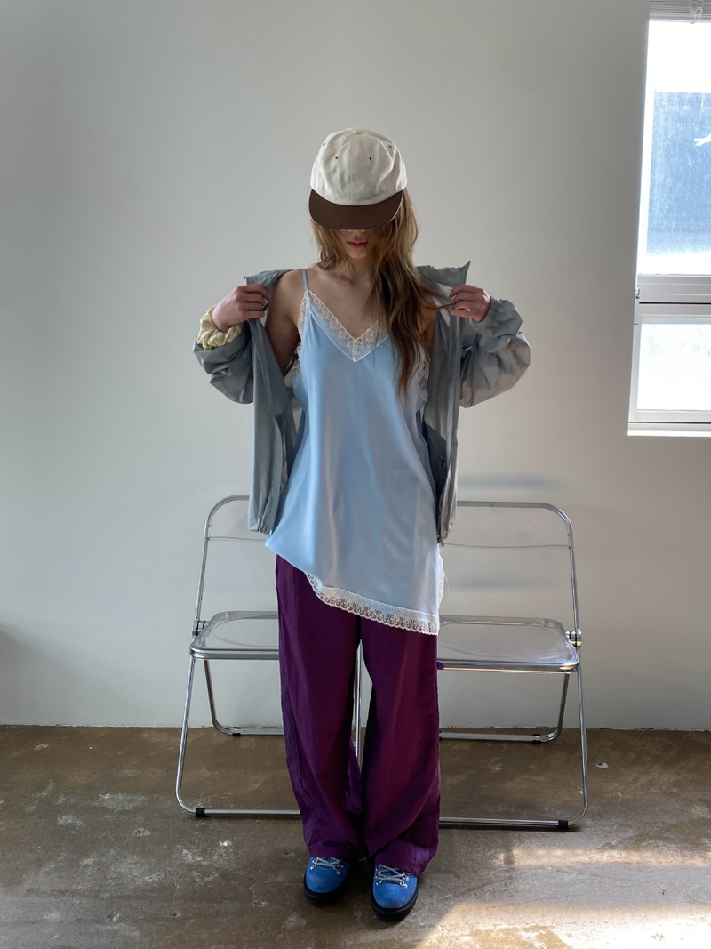 side lace nylon pants