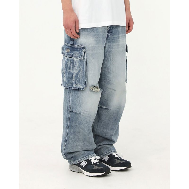 LIGHT BLUE CARGO DEMIM PANTS